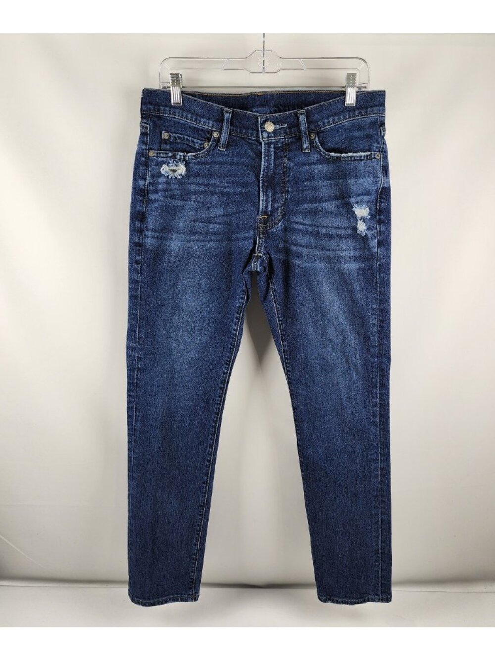 Abercrombie & Fitch Jeans Men 32x29 Blue Langdon Stretch Skinny Distress Denim